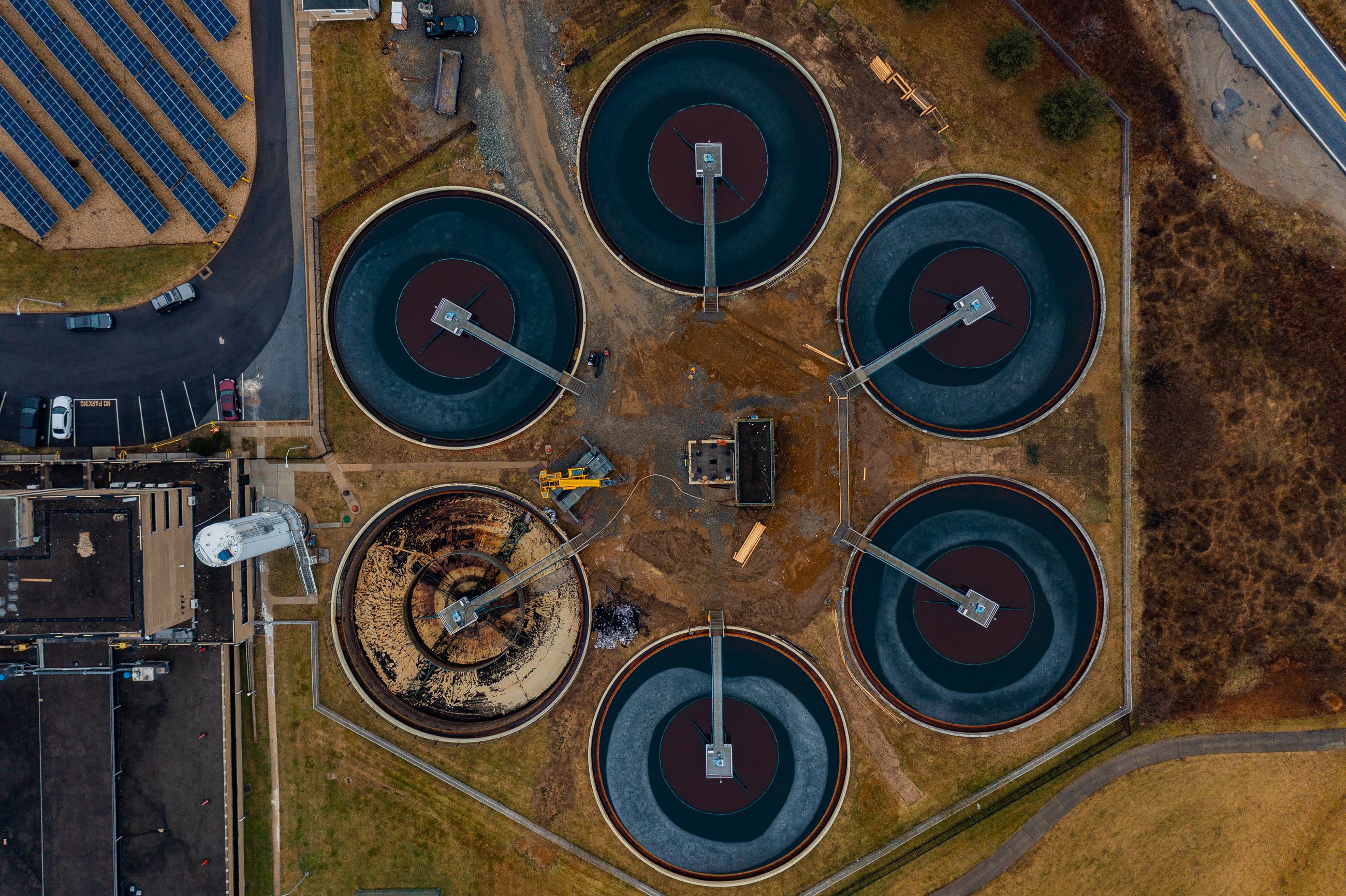 Six Porter Water Treatment Plant Basins Seen From Above