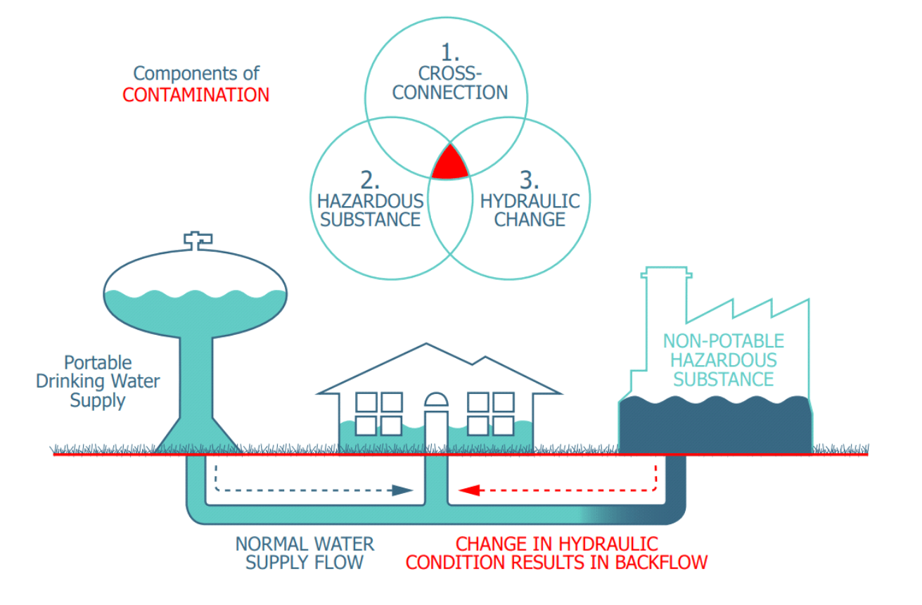 Diagram Depicting the Components of Water Contamination
